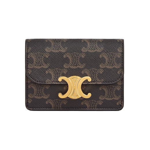 思琳（CELINE）女士海军蓝帆布制翻盖闭合卡包钱包10I582CPJ.04LU