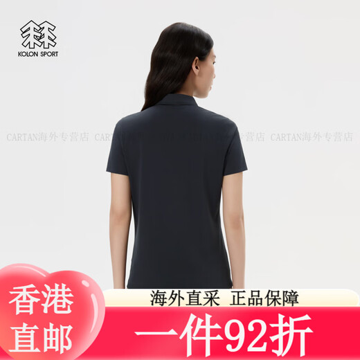 KOLON SPORT/可隆SECO POLO衫 女子吸湿速干T恤防晒UPF50+抗菌短袖 LKPT5MT82 LKPT5MT826-BK黑色 L170/92A
