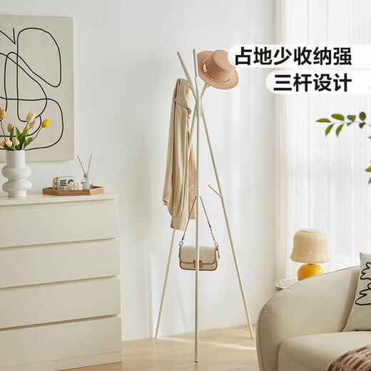 林氏家居挂衣架简易家用可移动衣帽架双杆鞋架置物架LS869G1-A
