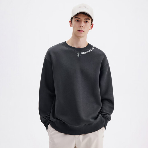 NVG YOUNG Zhang Xincheng's same style Italian dinghy spring cotton round neck sweatshirt men's loose t-shirt top bottoming shirt