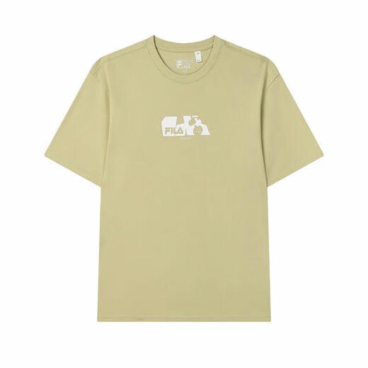斐乐（FILA）ORIGINALESS25时尚简约休闲宽松圆领短袖T恤男款麦黄色 麦黄色-BG S