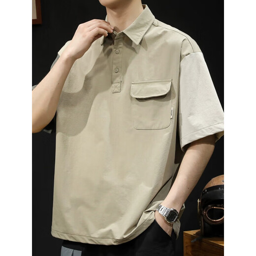 Jiujiu Wang Jiumu Wang Shirt à manches courtes pour hommes élastiques à séchage rapide élastique lointain extérieur de polie japonais Summer T-shirt masculin Z838 APRICOT M Convient pour 115-130Jin [Jin est égal à 0,5 kg]