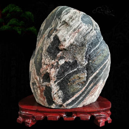 
Authentic Taishan stone Gan Dang indoor and outdoor natural stone Taishan authentic large backing stone landscape stone household ornaments Dark blue 13587
