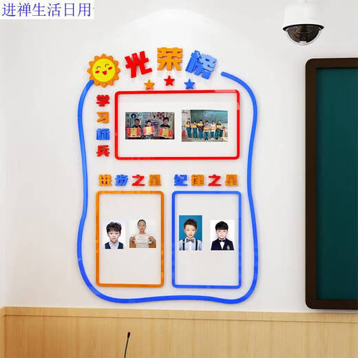Yonghuan Klassenkultur Konstruktion Star Grundschule Ehrenliste Wall Aufkleber Schüler Stil Bildungsfoto Klassenzimmer Dekoration 3878 Typ A groß
