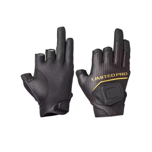 SHIMANO Fishing Gloves Rock Fishing Gloves Luya Genuine Leather Non-Slip Breathable Sunscreen GL110V Sticky Hook 23 Styles Three Finger Gray XL