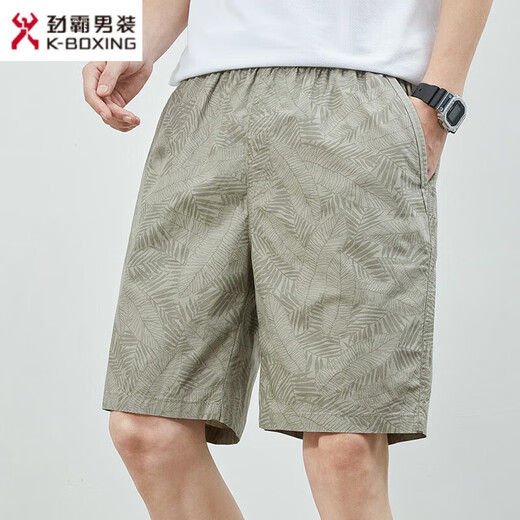 Jinba Herrenkleidung (K-Boxing) Sommershorts Herren Baumwolle Feste Farbe Casual Shorts tragen Männerkleidung Einfache gekrupfte Hosen Herrenhosen 9215 Marine Blue L.