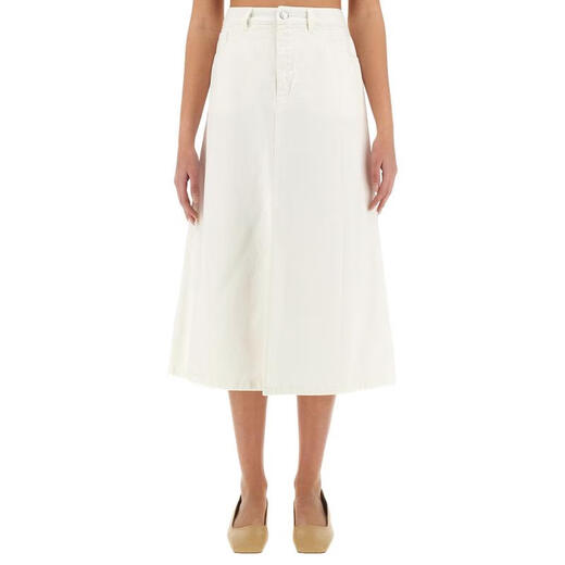 A.P.C.A-Line-Rock für Frauen, vielseitig schlanker ungezwungener formaler Verschleißpendelrock Weiß One Size 38