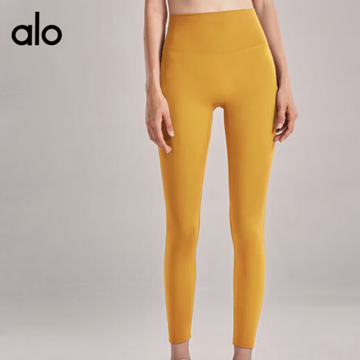 ALO YOGA Yoga Sports High Waist No Embarrassing Line Tight Pants Pilates Naked Belly Slimming Butt Lifting Yoga Nine-Point Pants Dailan M