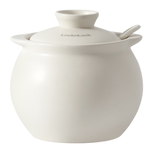 LOCK & LOCK lard jar kitchen high temperature resistant ceramic jar with lid chili oil jar chili jar oil salt jar seasoning jar 1.2L