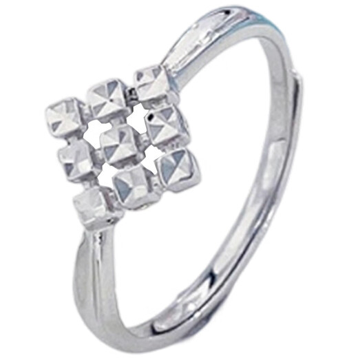 Laomiao fashionable and simple platinum imitation diamond diamond ring for women, a Chinese Valentine's Day gift for girlfriend and wife. Platinum imitation diamond diamond ring for women, about 2.45g