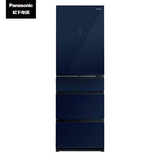 Panasonic multi-door refrigerator 435L air-cooled frost-free inverter refrigerator nano water ion sterilization automatic ice making machine NR-E452SX-A APP intelligent IoT tail cargo machine NR-E452SX-A 435L deep sea blue automatic ice making
