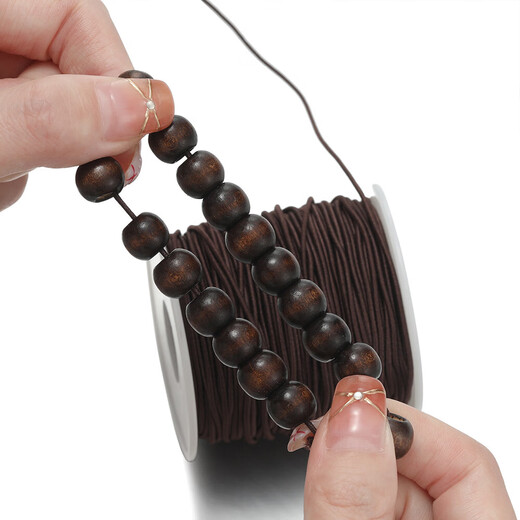 Diy jewelry bracelet beaded core-covered elastic thread Buddha bead thread wear-resistant bracelet toy braided rope elastic rope core-covered elastic thread brown 1mm/100 meters