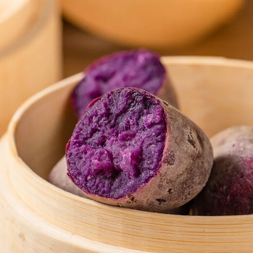 Authentic sandy land premium purple sweet potato, freshly dug, soft, glutinous, sweet, purple sweet potato, selected sweet potato, shipped directly from the origin, containing box 1Jin Jin is equal to 0.5kg, medium fruit, single fruit (3 taels - 6 taels)