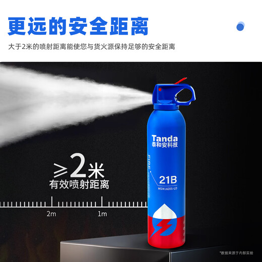 Taihean Tanda lithium battery fire extinguisher car fire extinguisher 21B water-based fire extinguisher car home tram lithium battery special car home dual-use 21B water-based fire extinguishing 620ML*2 bottles