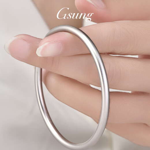 GsunG platinum PT950 solid bracelet, ancient craftsmanship, platinum frosted bracelet for women, simple plain ring bracelet for girlfriend, calculated based on the gold price in the store on the day