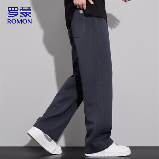 ROMON casual pants men's autumn and winter loose pants men's pants drapey sweatpants men's heavyweight sports pants