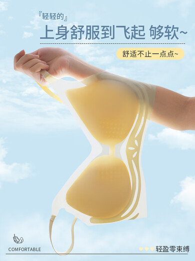 莫代尔无钢圈文胸内衣夏季薄款无痕女小胸聚拢夏天凉感大胸显小胸美背罩 香槟[舒适无痕轻薄透气] S [适合75-95斤32/b