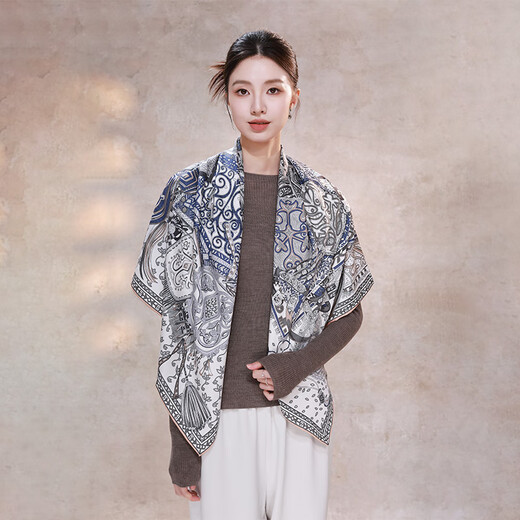 Hangzhou Silk Road Laine de soie mixte Écharpe carrée écharpe féminine châle extérieur Maman Day d'anniversaire du professeur
