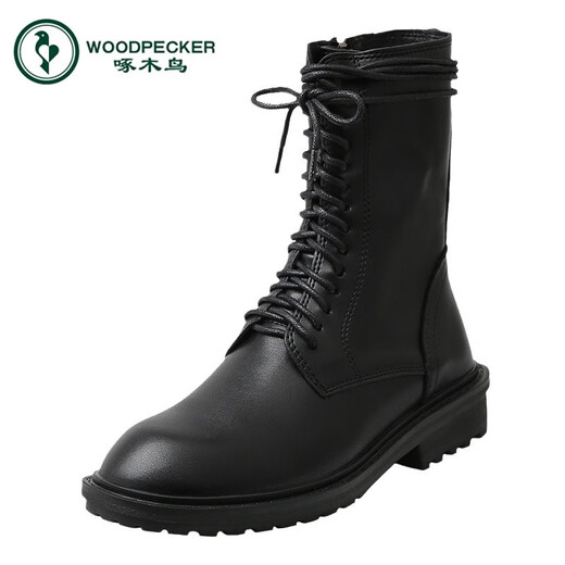 Specht Martin Stiefel für Frauen Britisch -Stil INS2025 Herbst Neue vielseitige Frühling und Sommer atmungsaktives Motorrad Dünne kurze Stiefel 14 Löcher mittelgroßen Single 34