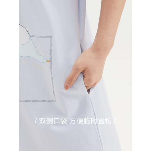 恒源祥睡裙女士短袖睡衣夏薄款凉感透气家居服可外穿休闲套装 15602 M 160