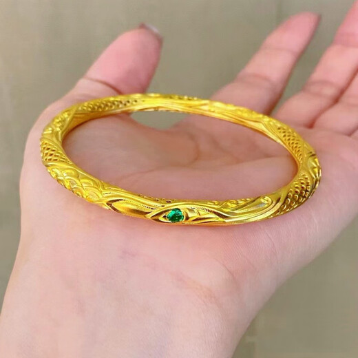 Taijufu Gold-wrapped Silver Universe Circle Bracelet Nezha Same Style Pure Gold Qianxi Couple Gift Universe Circle Size 54 (Thick Gold Layer)
