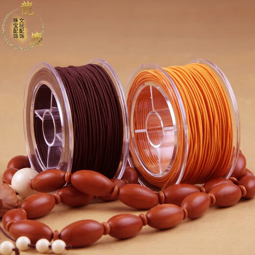 Elastic cord core-spun elastic cord beaded bracelet rope fashion jewelry rope pierced rosewood diamond star moon bodhi elastic cord - brown - 1.0mm about 25 meters - 1 roll