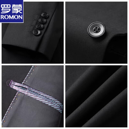 Luo Meng Spring and Autumn Chinese Style Chinese Stand Collar Suit Mao Suit Men's Middle-aged Slim Tang Suit Men's Middle-aged Dad's Suit Pure Navy Blue Style S 165A 110-126Jin Jin is equal to 0.5 kg