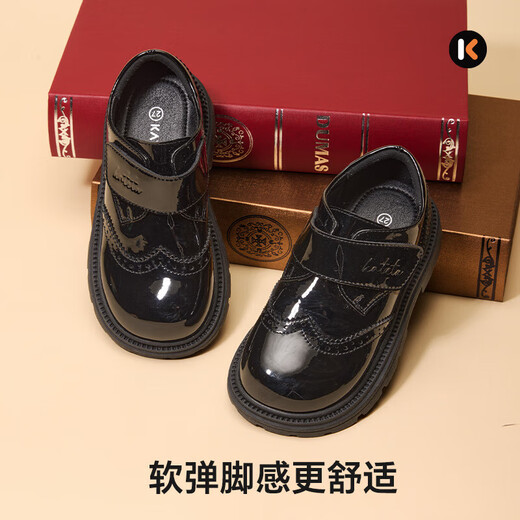 Carter Rabbit children's black leather shoes 2025 autumn new kindergarten children's dress shoes stage performance shoes black 26 inner length about 17.0cm foot length about 15.8-16.4
