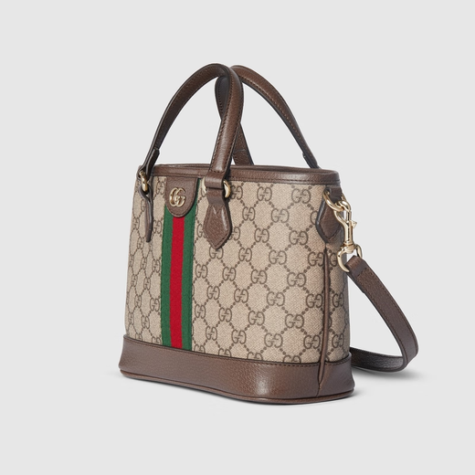GUCCI Gucci Ophidia series small tote bag new gift beige and dark brown one size