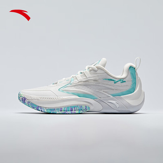 ANTA Arrogance 2 | Cement Busters outfield basketball shoes, full-length nitrogen technology anti-slip shock-absorbing wear-resistant sports shoes for men, instant 1V2 sand gray/clear water blue-3 43