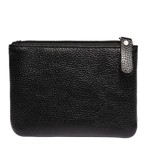 Münzen Brieftasche Männer und Frauen Mini weicher Leder Kupplung Schlüsselbeutel kleiner Brieftasche Reißverschlussbeutel Münzbeutel Schwarz