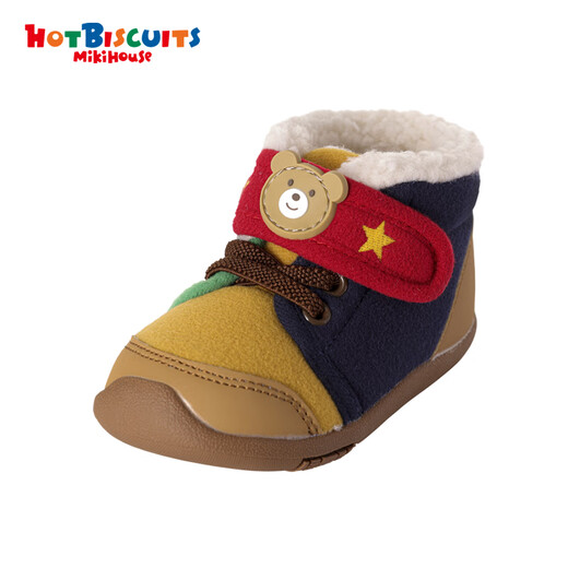 MIKIHOUSE children's cotton shoes autumn and winter velvet lining warm boots toddler shoes multi-color 14.5cm (suitable for feet 14cm long)