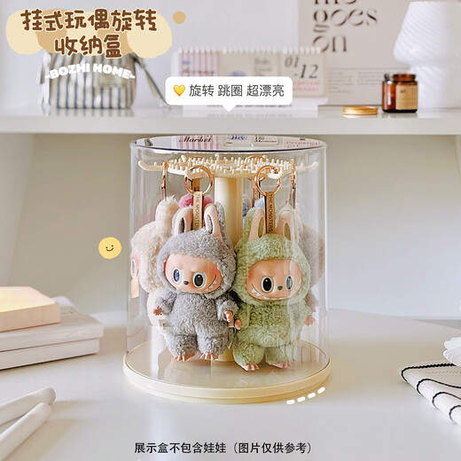 MESHD labubu pendant display box rotating transparent labubu plush doll doll hand-made blind box storage display stand