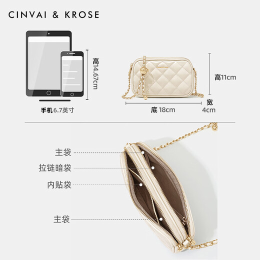 Bolsa Cinvaikrose Bolsa para mujeres Bolsa de cadena de diamantes 2025 NUEVO BOLSO CROSSBOLY DE GRANDE