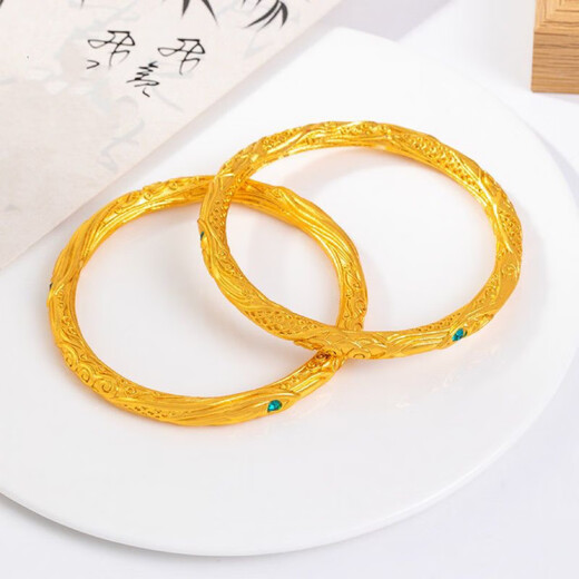 Taijufu Gold-wrapped Silver Universe Circle Bracelet Nezha Same Style Pure Gold Qianxi Couple Gift Universe Circle Size 54 (Thick Gold Layer)