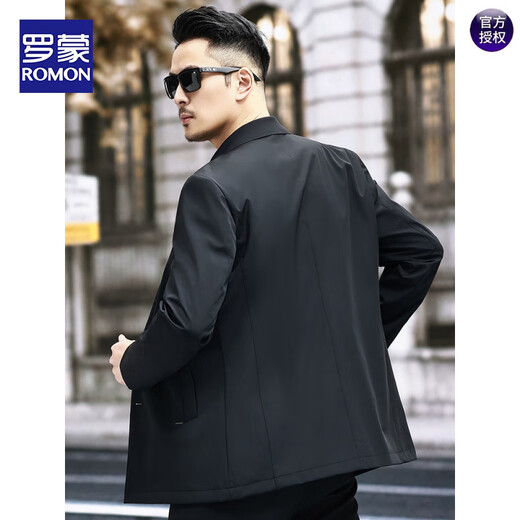 ROMON весна и осень новая ветровка без морщин и без утюга, мужская деловая повседневная куртка средней длины для молодежи и среднего возраста, мужская куртка с лацканами цвета хаки, рекомендуется M 170 100-125 Джин Джин равен 0,5 кг