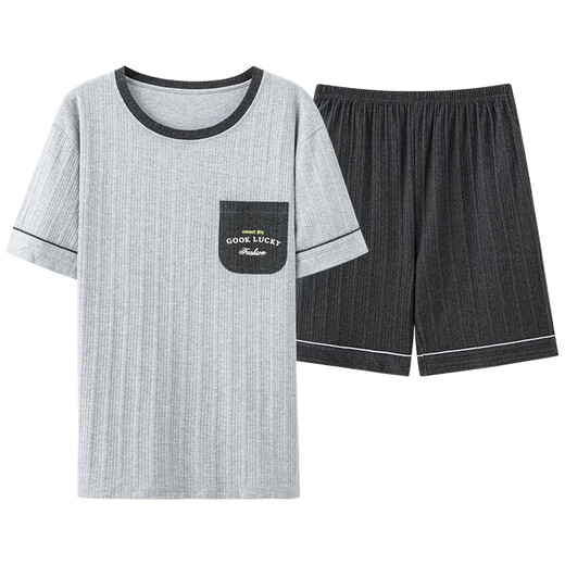 Yalu pijamas verano algodón puro algodón puro ropa de manga corta al estilo para hombres y adolescentes de verano estilo verano de gran tamaño hde-9928 l