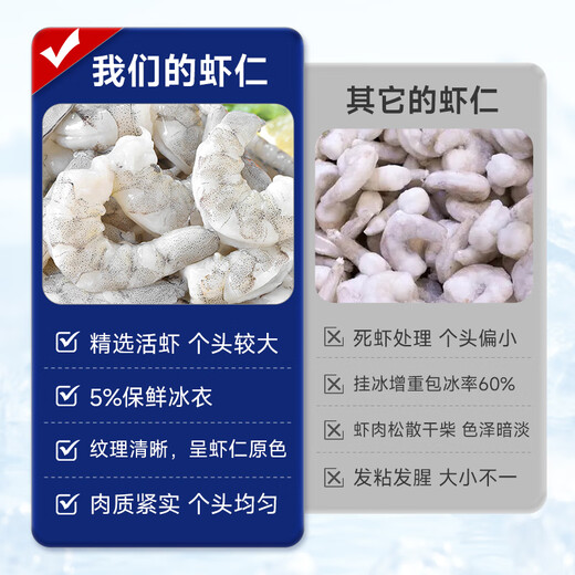 Fishing Travel Notes Qingdao Green Shrimp Net Weight 1.5 Jin Jin equals 0.5 kg Extra Large 61-80 pieces Frozen live peeled fresh shrimps with backs removed
