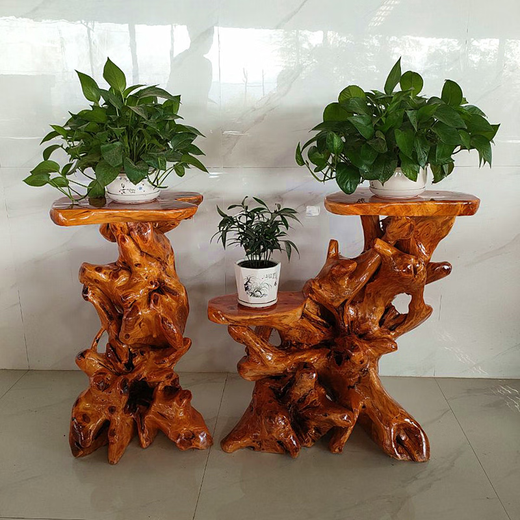 Yonghuan Natural Root Carving Stand Base Log Living Room Chinese Bonsai Fish Tank Stand Tree Root Art Balcony Ornament Antique Dark Green 15907