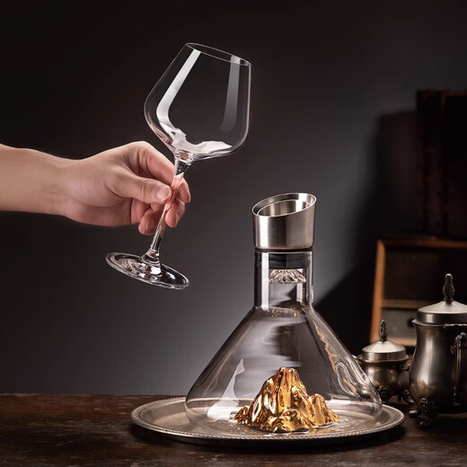 Vankage Crystal Waterfall Red Wine Decanter Iceberg Quick Wine Divider Glass Red Wine Cup Set Home Waterfall Iceberg Decanter + Crystal 350 Six Pieces