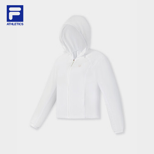 FILA Oficial de la chaqueta tejida de mujeres 2025 Autumn New Fitness Sports Simple Loose Caplaed Top Jade White S 160/80a/S