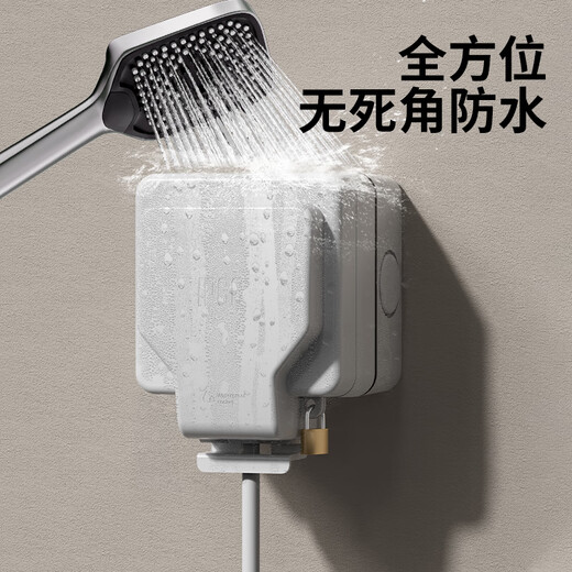 International Electrician Type 86 socket waterproof box self-adhesive switching power supply protective cover splash-proof box bathroom toilet socket waterproof cover IP66 waterproof five-hole 10A socket