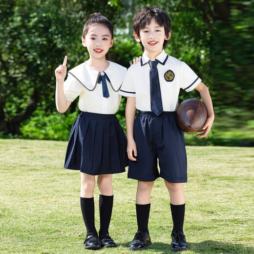 Splash boys and girls school uniforms kindergarten summer clothes children school uniforms set elementary school uniforms short-sleeved tie summer 6630-1 boys 110