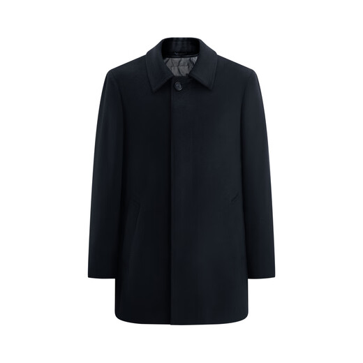 YOUNGOR Coat Men's Wool Cashmere Blended Business Coat 30 Cashmere High Quality Down Coat 2025 New Product Black VYSY01N999AFA M 170/92A (Recommended 120-130 Jin Jin equals 0.5 kg)