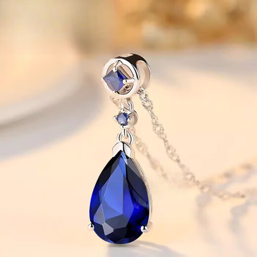 DL 1998 Fat Donglai same model tanzanite pendant sapphire pendant female colored gemstone tanzanite necklace silver plated 18k gold