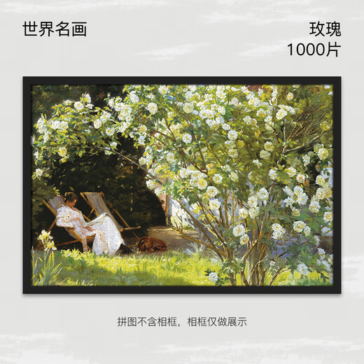 创京懿选拼图世界名画合集莫奈000/500/300片成人高难度木质礼物 白玫瑰P2679