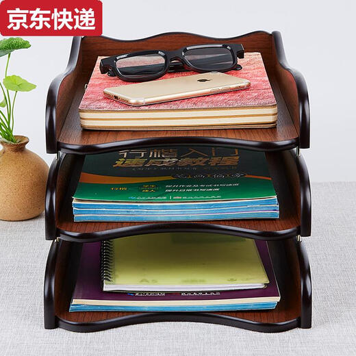 Blue Color He Huixing File Rack Wooden Multi-layer Folder Storage Box File Rack Office Desk Storage Shelf Bookshelf Files X-5012