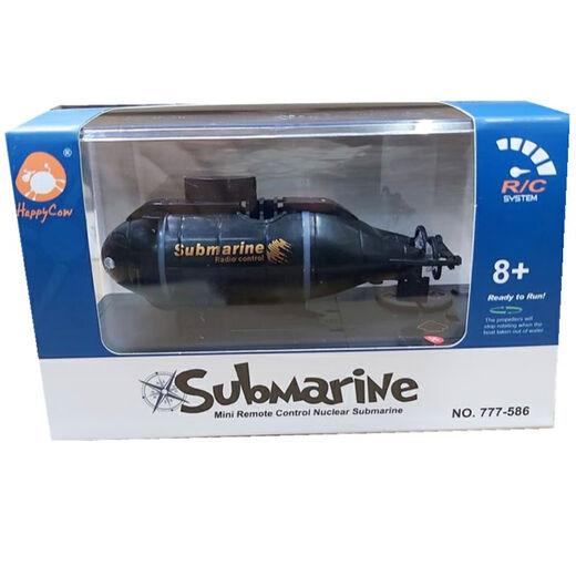 Xianniu Mini Six-channel Remote Control Submarine Children's Water Toy Boat Model Nuclear Submarine Fish Tank Water Speed Boat Boy Six-Transmit Remote Control Nuclear Submarine-Blue 586 Official Standard USB Charging Cable