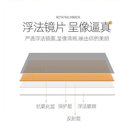 初学者穿衣镜衣帽架一体全身落地镜子可旋转移动女生卧室家用大试衣镜 【加固底座】方形-旋转-棕色