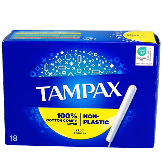 丹碧丝（TAMPAX）进口卫生棉条导管式无感内置棉棒卫生姨妈巾长导管短导管卫生棉条 【普通流量】 18根 1盒 长款